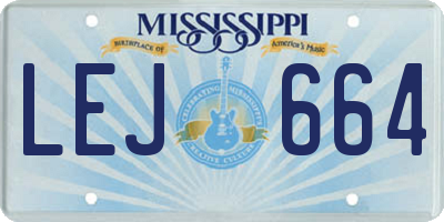 MS license plate LEJ664