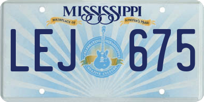 MS license plate LEJ675