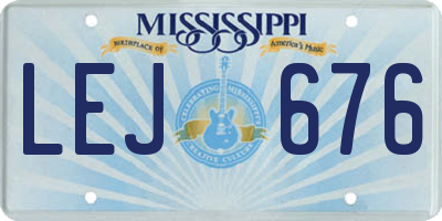 MS license plate LEJ676