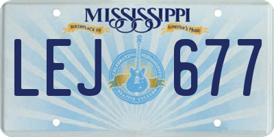 MS license plate LEJ677