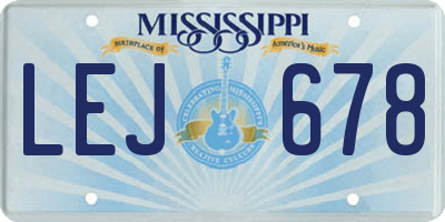 MS license plate LEJ678
