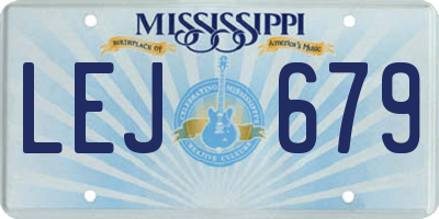 MS license plate LEJ679