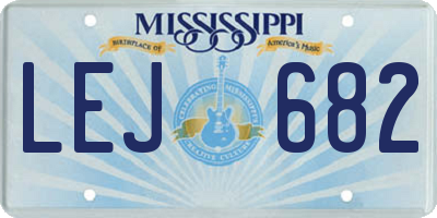 MS license plate LEJ682