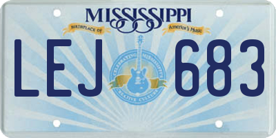 MS license plate LEJ683