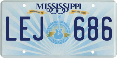 MS license plate LEJ686
