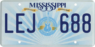 MS license plate LEJ688