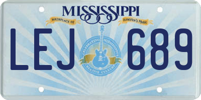 MS license plate LEJ689