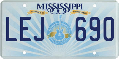 MS license plate LEJ690
