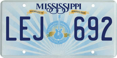 MS license plate LEJ692