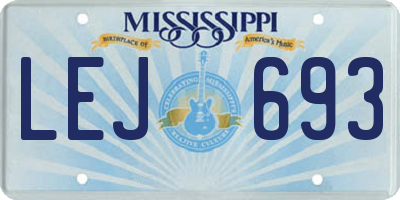 MS license plate LEJ693