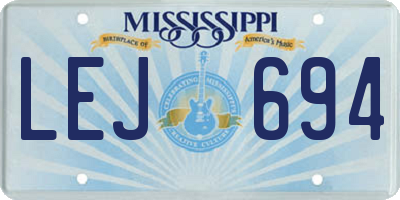 MS license plate LEJ694