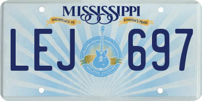 MS license plate LEJ697