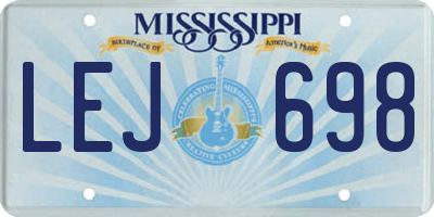 MS license plate LEJ698