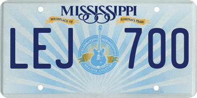 MS license plate LEJ700