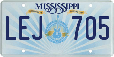 MS license plate LEJ705