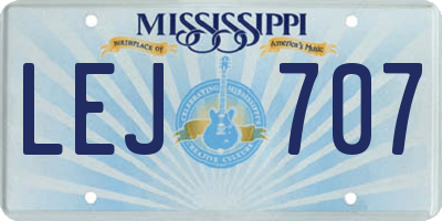 MS license plate LEJ707
