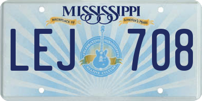 MS license plate LEJ708