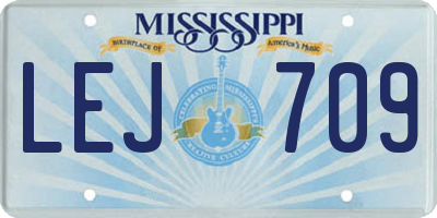 MS license plate LEJ709