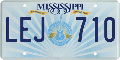 MS license plate LEJ710