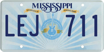MS license plate LEJ711