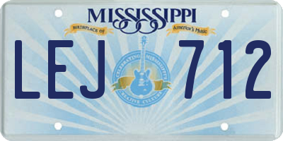 MS license plate LEJ712