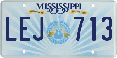MS license plate LEJ713