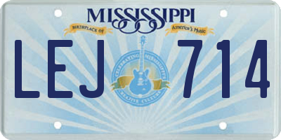 MS license plate LEJ714