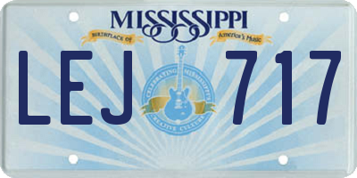 MS license plate LEJ717