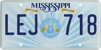MS license plate LEJ718