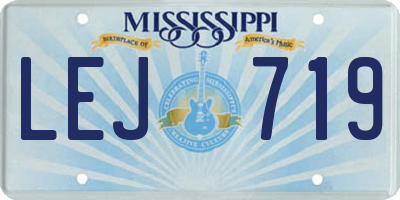 MS license plate LEJ719