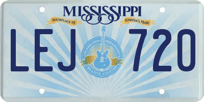 MS license plate LEJ720