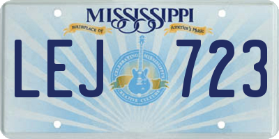 MS license plate LEJ723