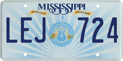 MS license plate LEJ724
