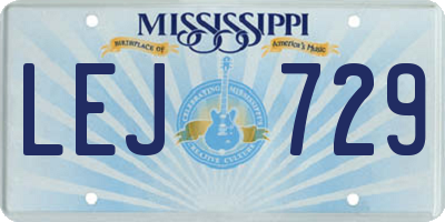 MS license plate LEJ729