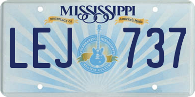 MS license plate LEJ737