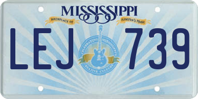 MS license plate LEJ739
