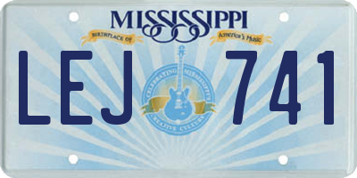 MS license plate LEJ741