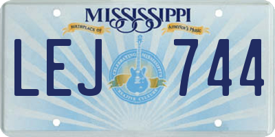 MS license plate LEJ744