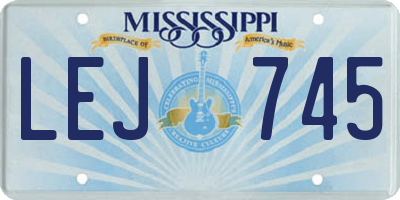 MS license plate LEJ745