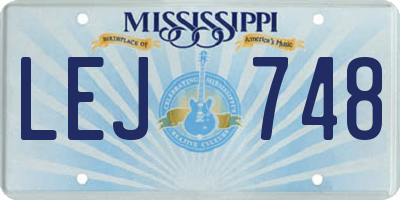 MS license plate LEJ748