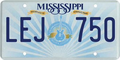 MS license plate LEJ750