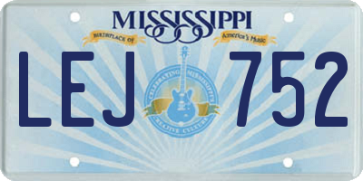 MS license plate LEJ752