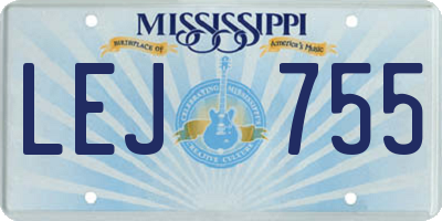 MS license plate LEJ755