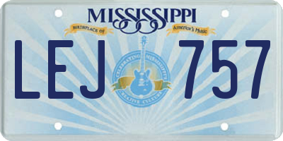 MS license plate LEJ757