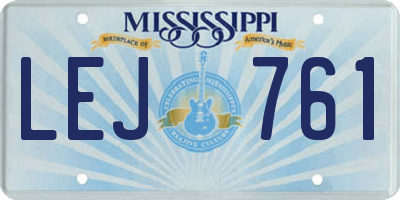 MS license plate LEJ761
