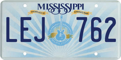 MS license plate LEJ762