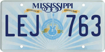 MS license plate LEJ763