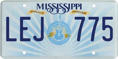 MS license plate LEJ775