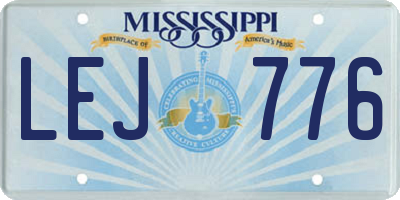 MS license plate LEJ776