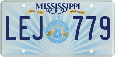 MS license plate LEJ779